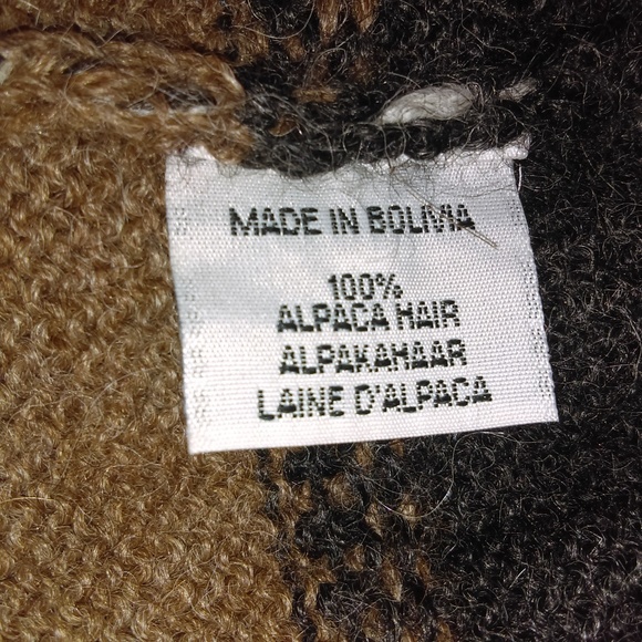 Waliki Mens 100% Alpaca Sweater Hand Loomed - Picture 6 of 6